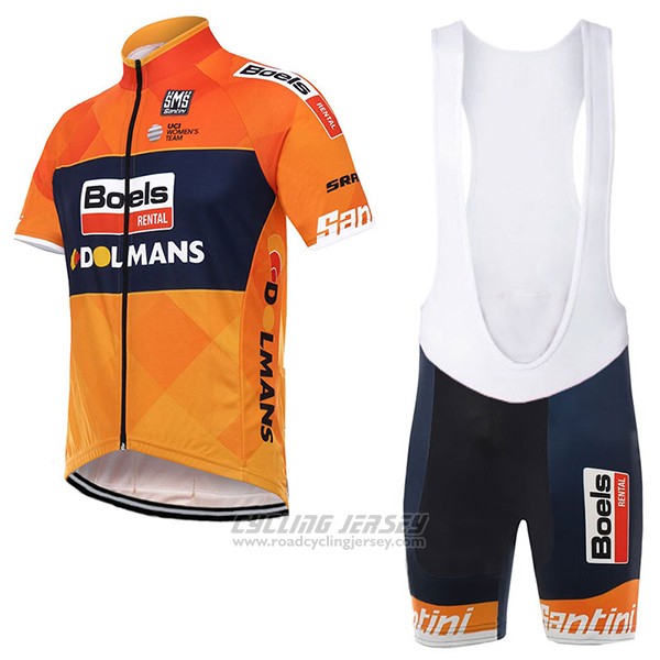 2017 Cycling Jersey Boels Dolmans Orange Short Sleeve and Bib Short